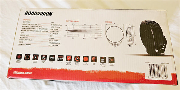Roadvision Stealth Halo 9 Inch LED Spot Beam Light With Halo Ring 9-32V