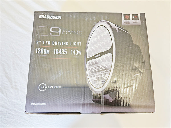 Roadvision Stealth Halo 9 Inch LED Spot Beam Light With Halo Ring 9-32V