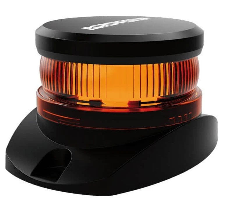 Roadvision LED Beacon Micro Revolver 10-30V Amber Fixed Mount 6 Function SAE
