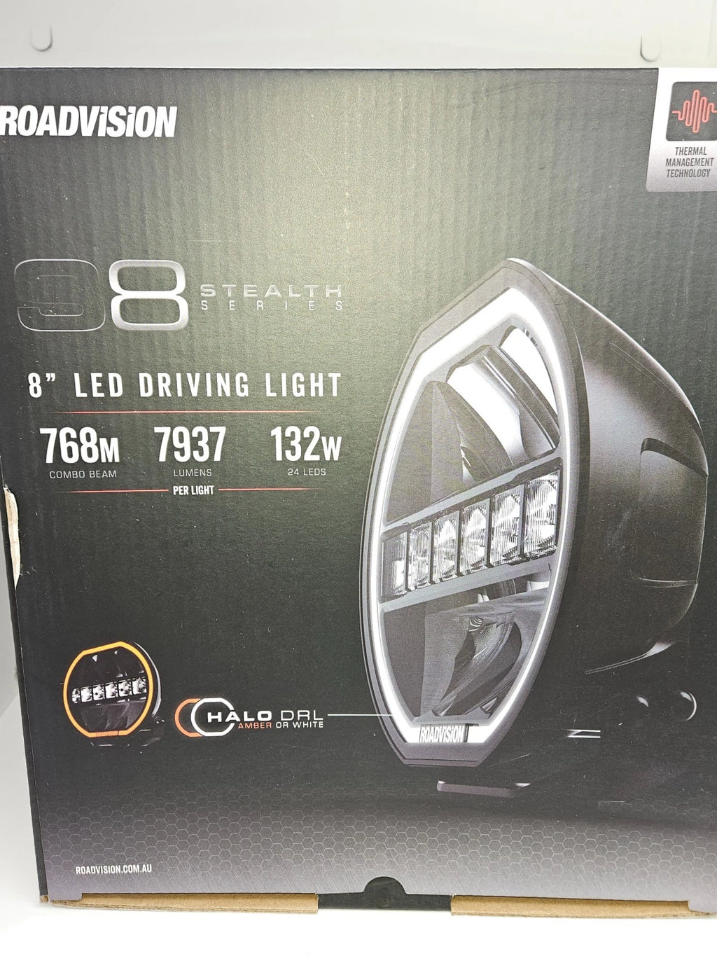 Roadvision LED Driving Light 8" Stealth 9-32V with DRL 132W Combo Beam 7937LM