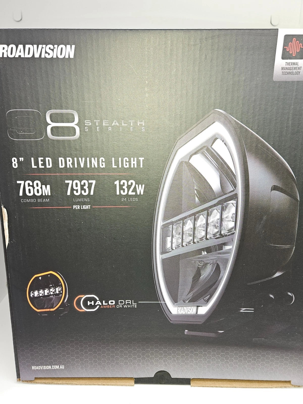 Roadvision LED Driving Light 8" Stealth 9-32V with DRL 132W Combo Beam 7937LM