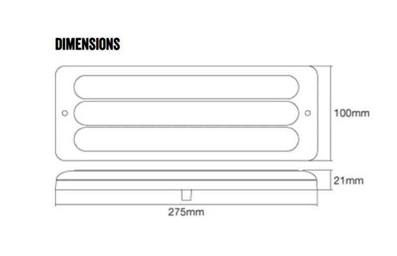 Roadvision LED Rear Combination Lamp 10-30V Stop/Tail/Ind Surface Mount 275