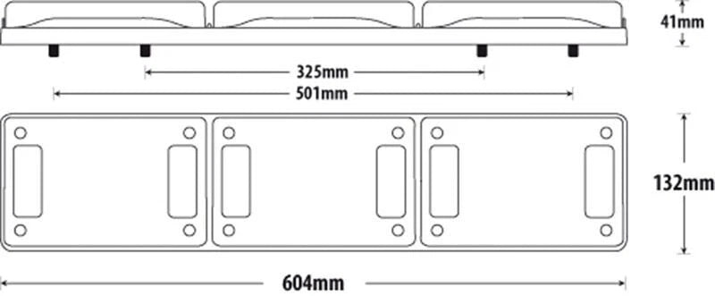 Roadvision LED Rear Combination Lamp 10-30V Stop/Tail x 2/Ind 604x132mm