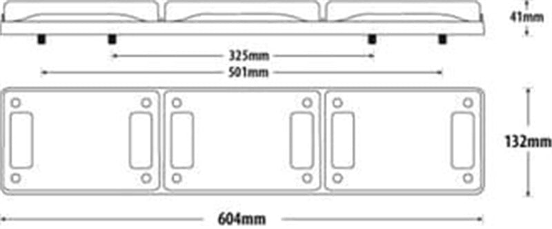 Roadvision LED Rear Combination Lamp 10-30V Stop/Tail/Ind/Rev Jumbo 604x132mm