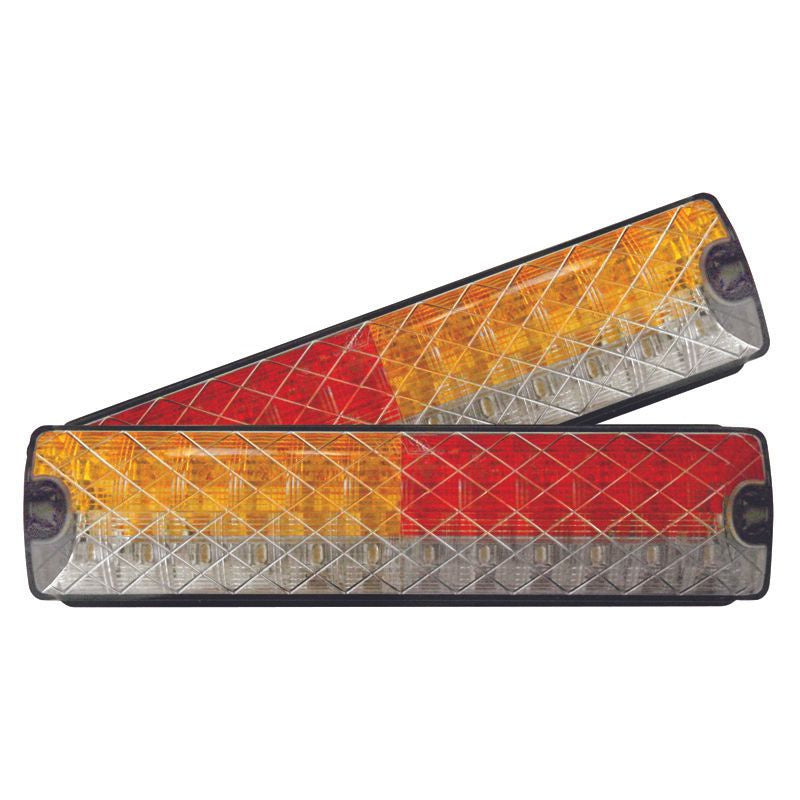 Roadvision LED Rear Combination Lamp Kit 10-30V Stop/Tail/Ind /Rev Surface Mount 195x50mm