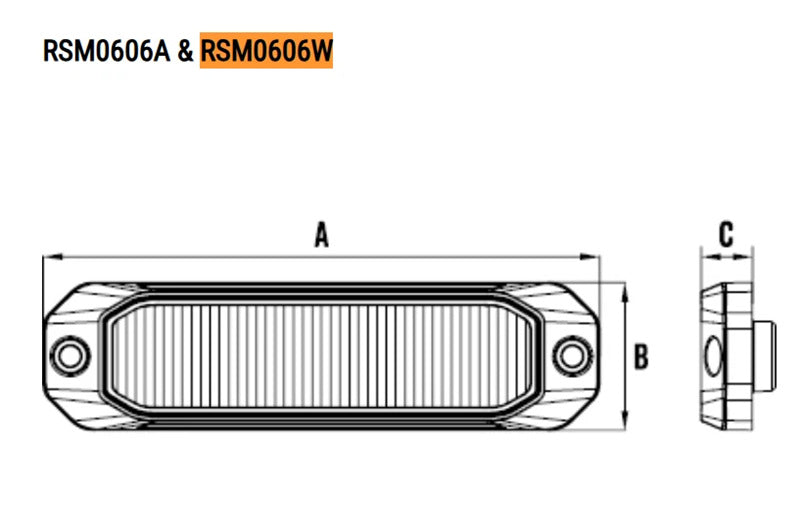 Roadvision LED Strobe Module Amber 10-30V 18W 10 Flash Pattern 6 LED Synchronizable SAE C1
