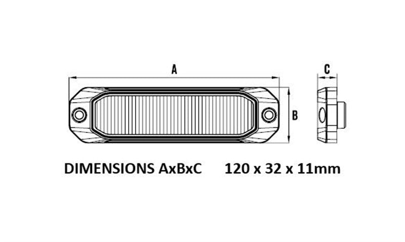 Roadvision LED Strobe Module Amber 10-30V 12W 10 Flash Pattern 4 LED Synchronizable SAE C1