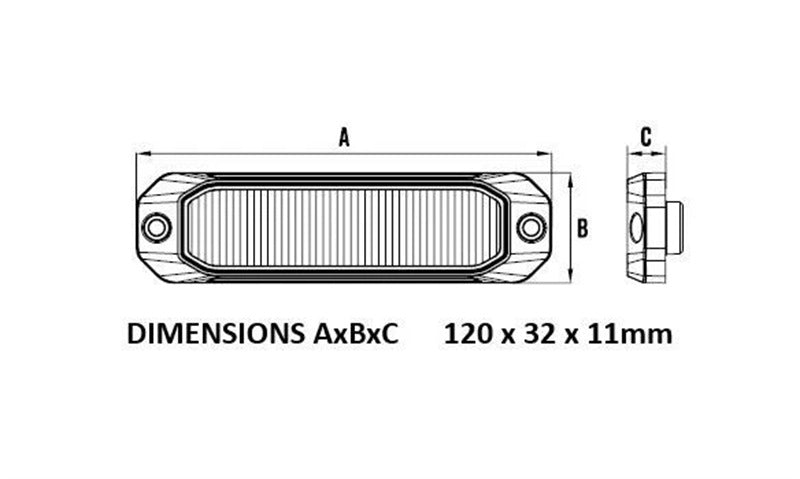 Roadvision LED Strobe Module Amber 10-30V 18W 10 Flash Pattern 6 LED Synchronizable SAE C1