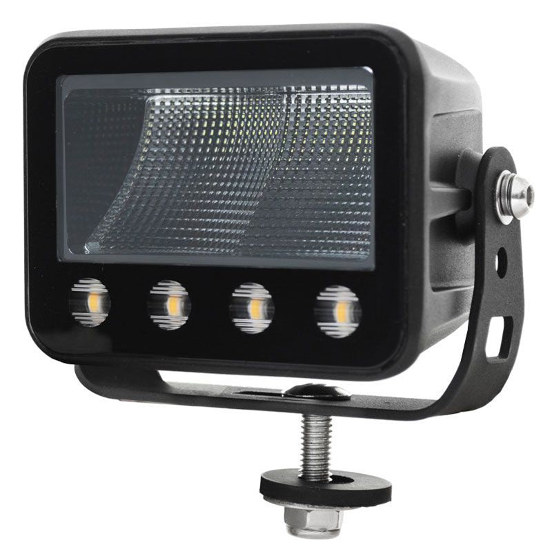 LED Work Light Flood Beam with Flashing Amber Warning Light 3600Lumens IP68/IP69