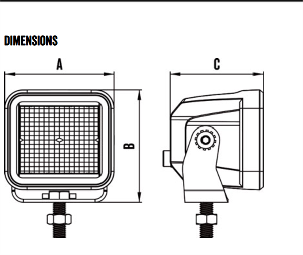 Roadvision LED Work Light Square 10-30V 4x4W 18W 551lm Flood Beam IP67 Amber