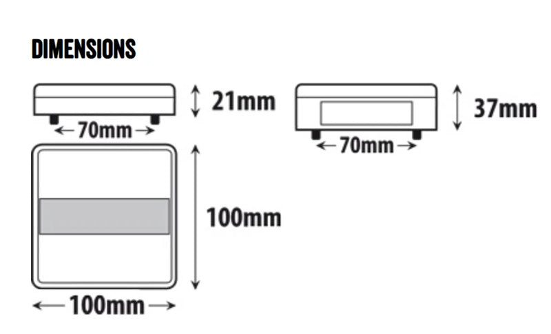 Roadvision LED Rear Combination Lamp Kit 12V Stop/Tail/Ind/Ref Surface 100x100mm