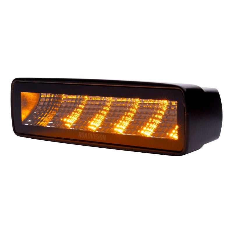 Roadvision 6 Inch LED Work Light 160° Flood Beam 10-30V 830lm Stealth IP69K Amber