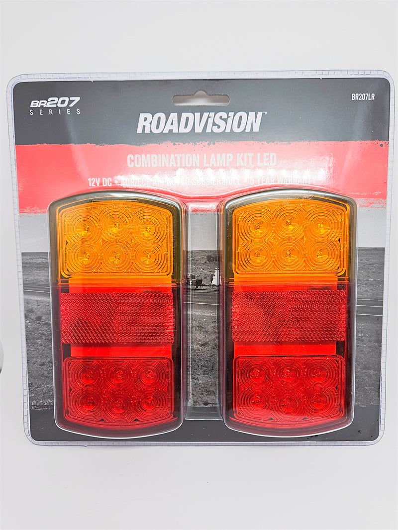 Roadvision LED Rear Combination Lamp Kit 12V Stop/Tail/Ind/Ref Surface Mount 150x80mm Twin Pack