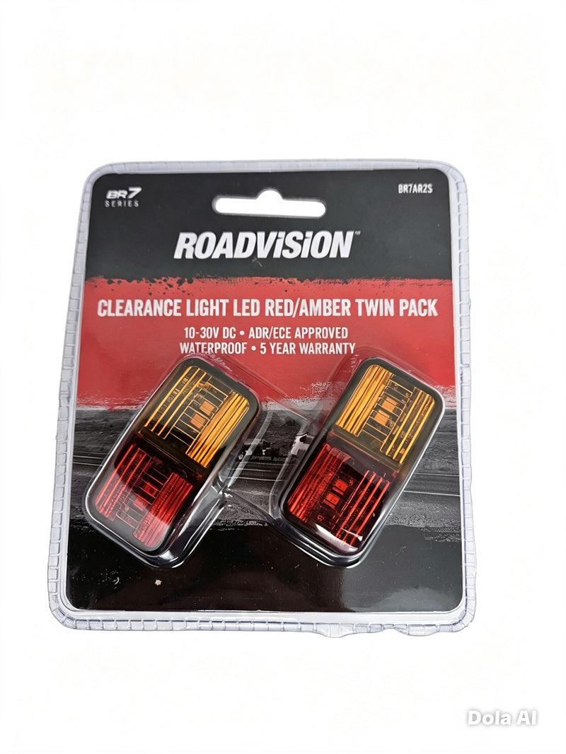 Roadvision Clearance Light LED Red Amber BR7 Series 10V-30V Self Adhesive Mount