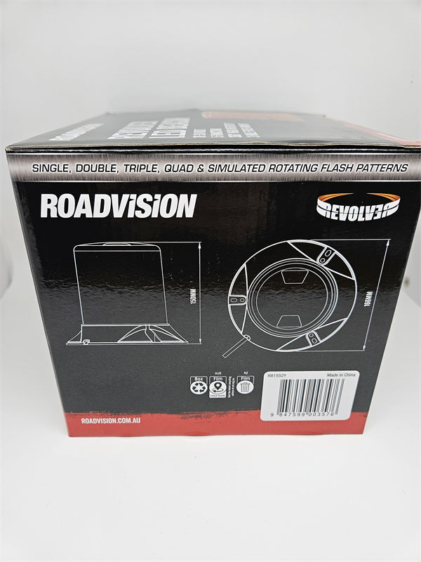 Roadvision LED Beacon Revolver 10-30V Amber Fixed Mount 28W 5 Functions SAE Clas