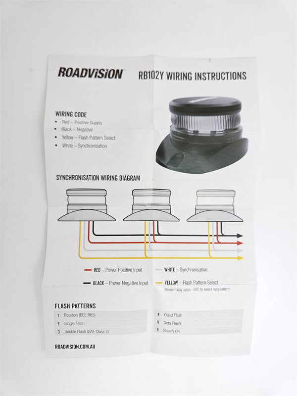 Roadvision LED Beacon Micro Revolver 10-30V Amber Fixed Mount 6 Function SAE