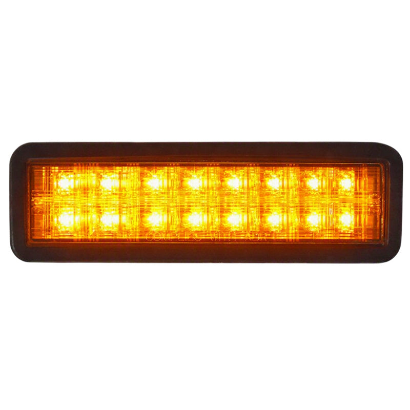 Roadvision BR150A LED Front Indicator Lamp 10-30V Amber LED Rect Grommet Mount 159x49mm