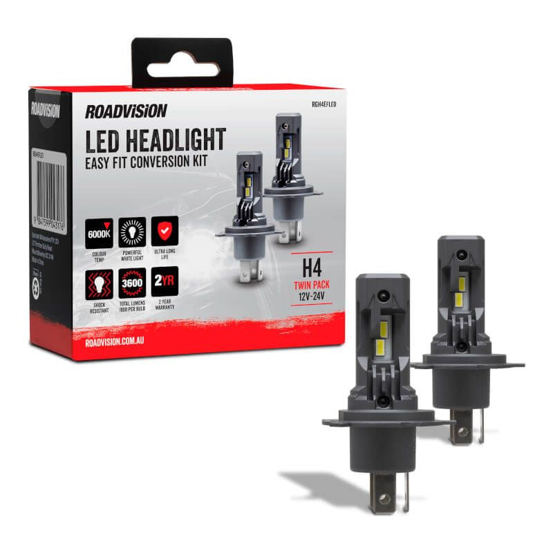 Roadvision LED H4 12V-24V 6000K Easy Fit Headlight Globe Kit