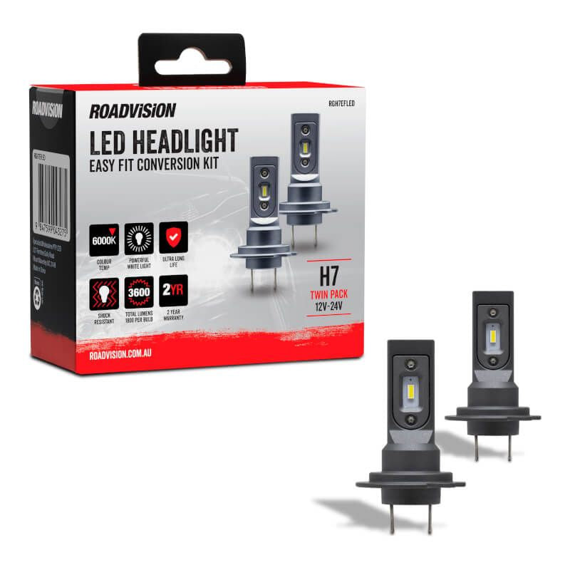 Roadvision LED H7 12V-24V 6000K Easy Fit Headlight Globe Kit