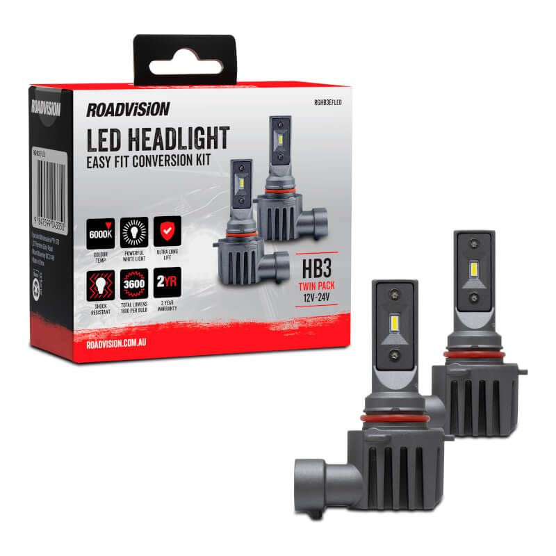 Roadvision LED HB3 12V-24V 6000K Easy Fit Headlight Globe Kit