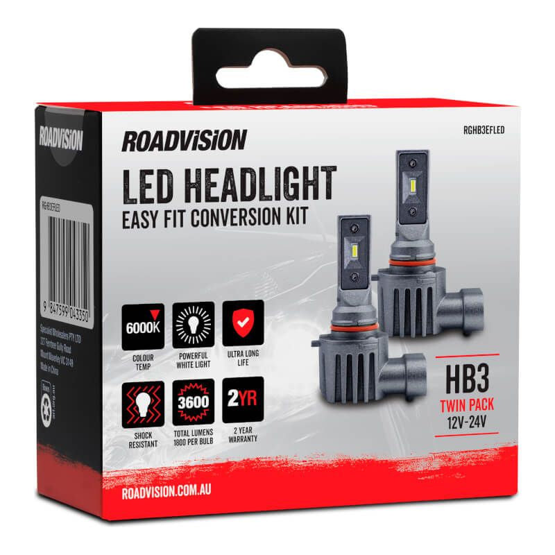 Roadvision LED HB3 12V-24V 6000K Easy Fit Headlight Globe Kit