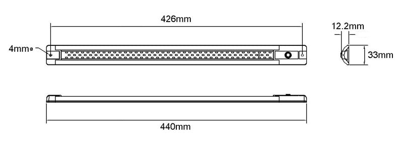 Roadvision LED Interior Strip Lamp White 10-30V 84 LED 504lm with Switch 440mm IP67
