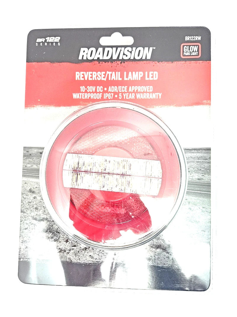 Roadvision LED Rear Combination Lamp 10-30V Tail/Rev/Ref Surface Mount 122mm Glow Tech Tail