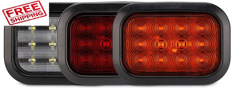 Roadvision LED Stop/Tail Lamp Rectangular 10-30V Grommet Mount Includes Grommet