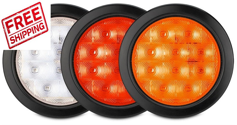 Roadvision LED Stop/Tail Lamp 4in Round 10-30V Grommet Mount Includes Grommet