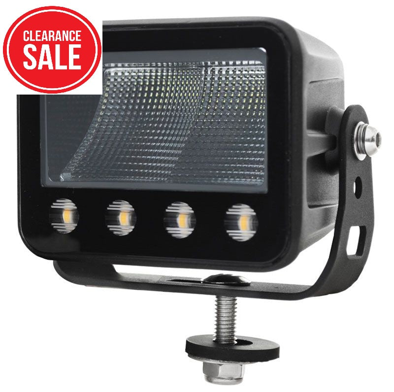 LED Work Light Flood Beam with Flashing Amber Warning Light 3600Lumens IP68/IP69