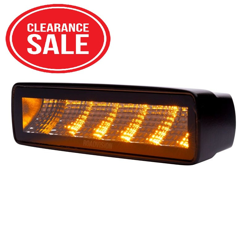 Roadvision 6 Inch LED Work Light 160° Flood Beam 10-30V 830lm Stealth IP69K Amber