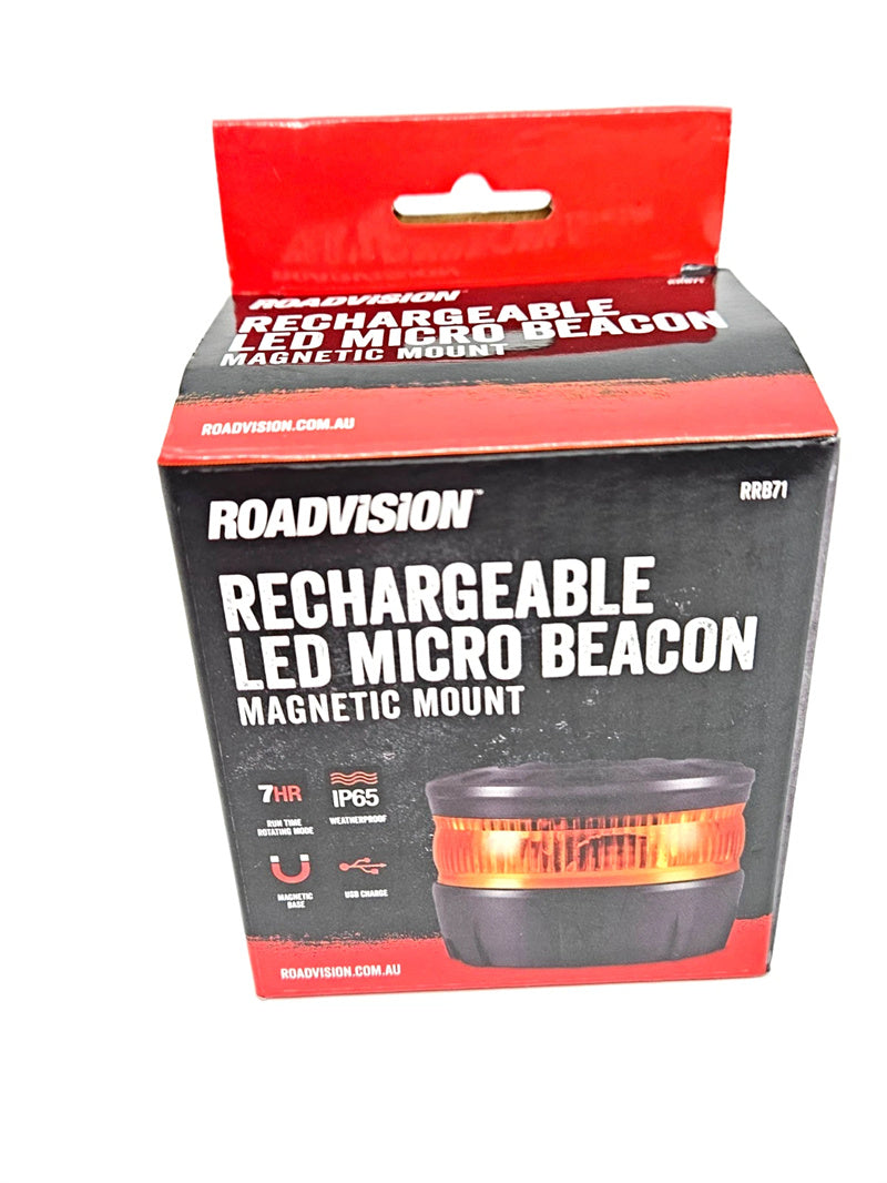 Roadvision Rechargeable LED Micro SOS Emergency Warning Beacon - Magnetic mount Rotating IP65