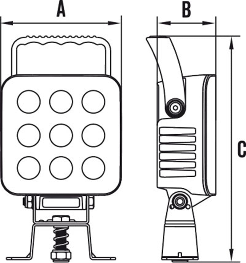 Roadvision LED Square Work Light 80° Wide Combination Beam with Handle & Switch 9-36V IP69K