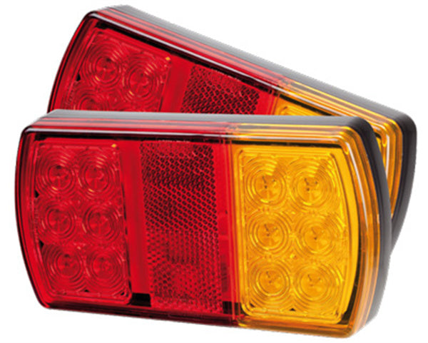Roadvision LED Rear Combination Lamp Kit 12V Stop/Tail/Ind/Ref Surface Mount 150x80mm Twin Pack