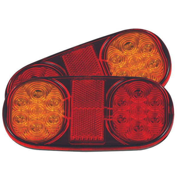 Roadvision LED Rear Combination Lamp 12V Stop/Tail/Ind/Ref Submersible 162x80mm Twin Pack
