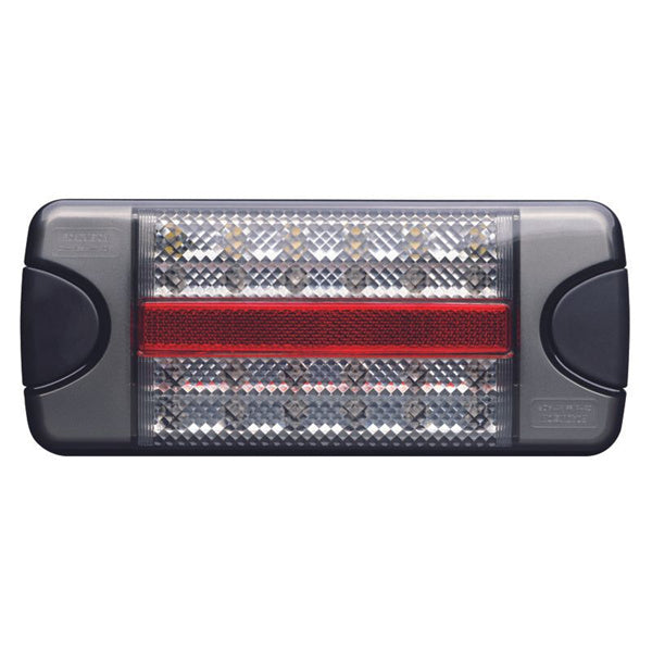 LED Rear Combination Lamp 10-30V Stop/Tail/Ind/Ref Surface Mount 218x92mm