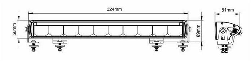 Titan Lighting 13 Inch  LED Light bar, 5700LM Driving Light & Park Light 9-36V