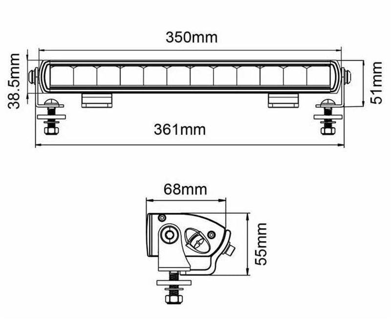 Titan Lighting 14" LED Slim Light bar, 60w Combo beam LV9111 LED Light Bar