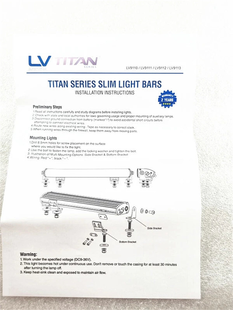 Titan Lighting 14" LED Slim Light bar, 60w Combo beam LV9111 LED Light Bar