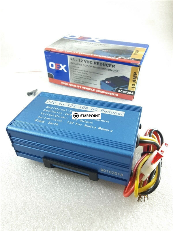 Voltage Reducer 24V To 12V Single Circuit - 10A With Radio Memory wire OEX ACX7204