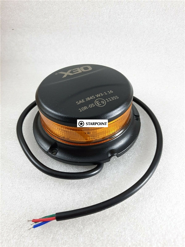 LED Amber Beacon Class 1 Multivolt Low Profile Permanent Mount Bonus Switch