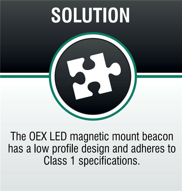 OEX LED Amber Beacon Class 1 Multivolt Low Profile Magnetic Base 12v 24v