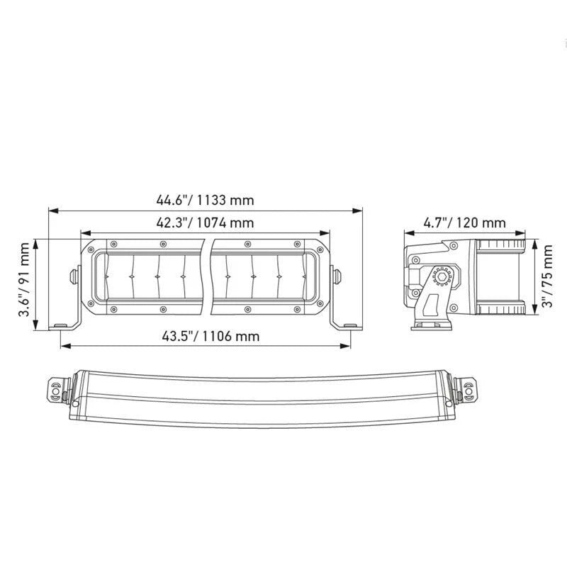 Hella 40 inch Double Row Curved Light Bar Combo 10-30V 5700K IP69K Black Magic