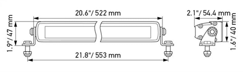Hella Black Magic 20 Inch LED Slim Light bar, Combination 10-30V 6000LM