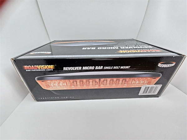 Roadvision LED Light Bar Micro Revolver 10-30V Amber Single Bolt Mount 20W