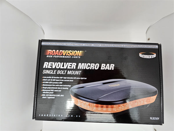 Roadvision LED Light Bar Micro Revolver 10-30V Amber Single Bolt Mount 20W