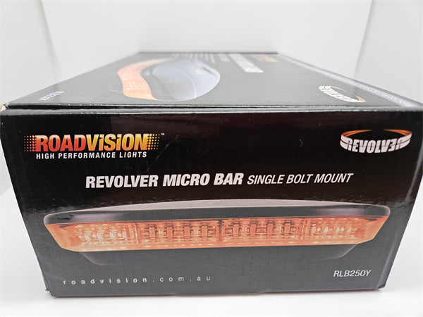 Roadvision LED Light Bar Micro Revolver 10-30V Amber Single Bolt Mount 20W