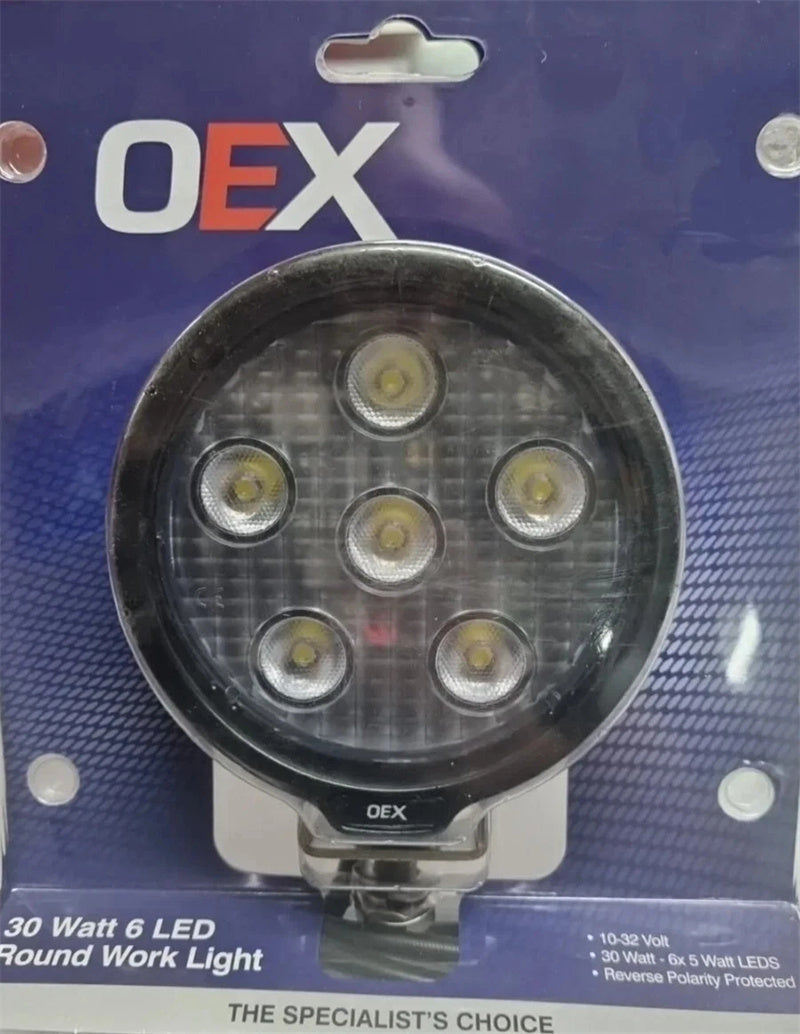 OEX LED Work Light Round 6 LED 2183 LM 12V/24V CISPR25 Rated - IP67