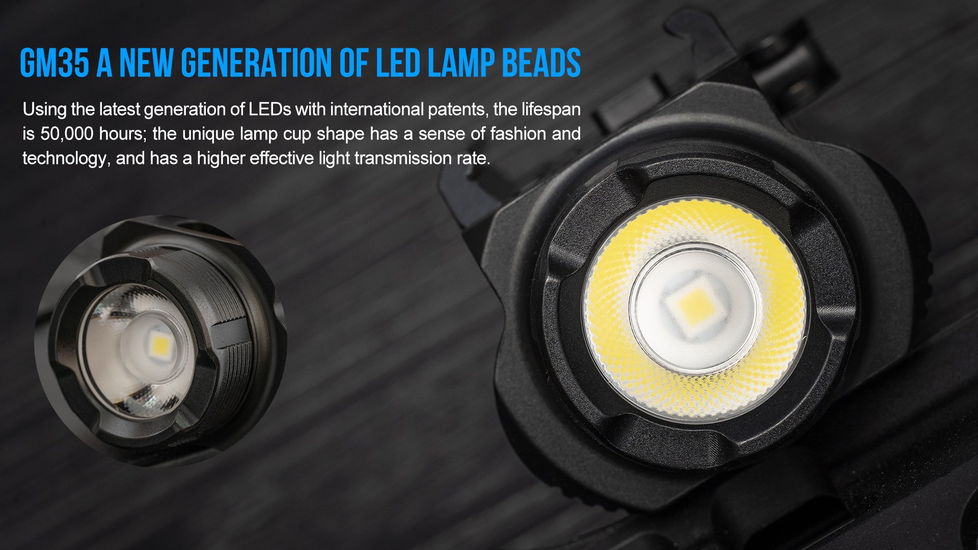 GM35 LED Tactical Light 1350 Lumens, Type-C Direct charger LED Rail Mount Flashlight kit