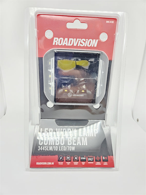 Roadvision LED Work Light Square 10-30V 4x10W + 6x5W 70W 3445lm Sidewinder Combo Beam TMT IP67